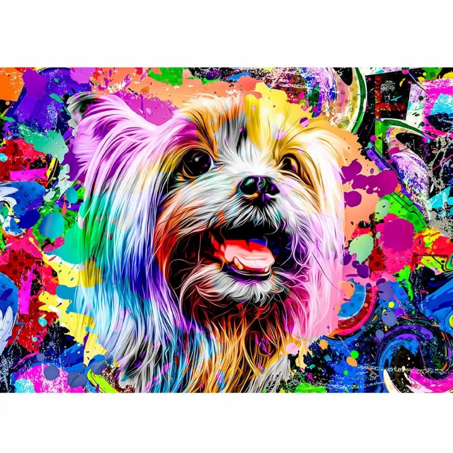 Wooden Jigsaw Puzzles Wooden City | Pop Art Yorkshire Terrier 500 Wooden Puzzle