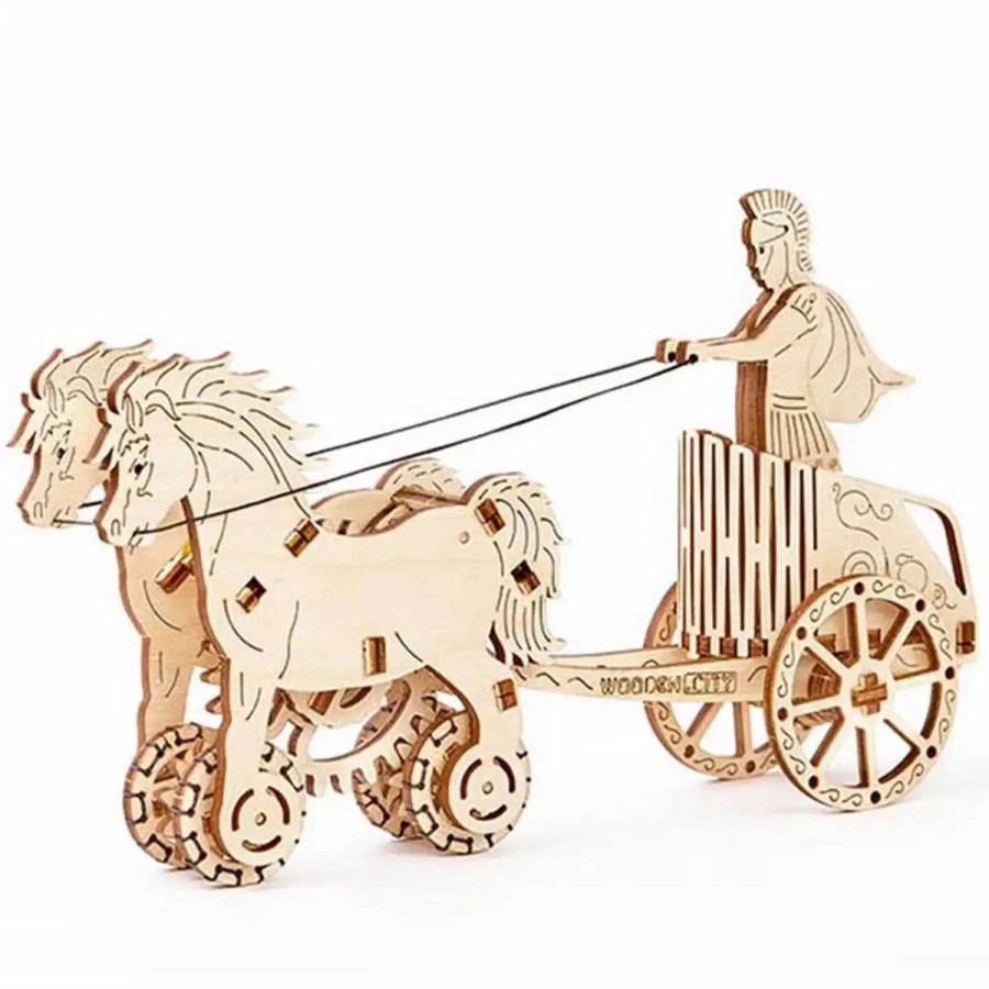 3D Wooden Puzzles Wooden City | 3D Wooden Mechanical Puzzle – Roman Chariot