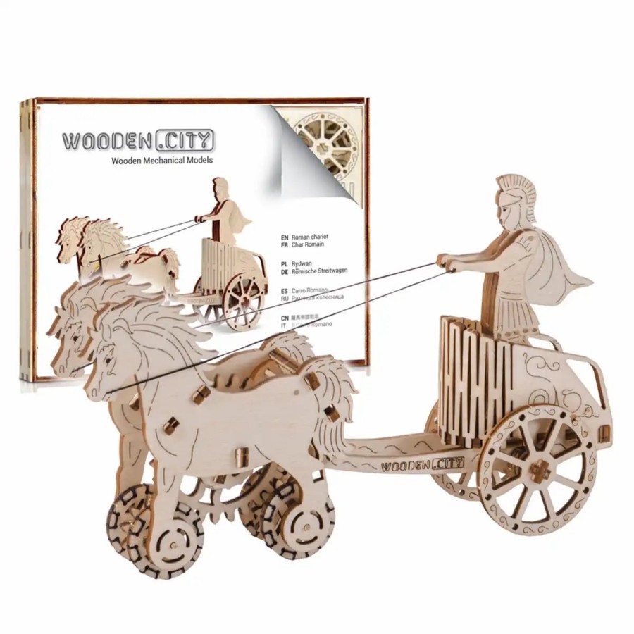 3D Wooden Puzzles Wooden City | 3D Wooden Mechanical Puzzle – Roman Chariot