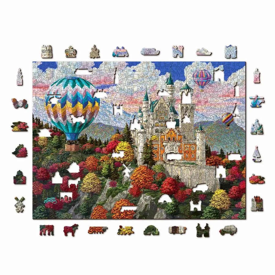 Wooden Jigsaw Puzzles Wooden City | The Neuschwanstein Castle 1000 Wooden Puzzle