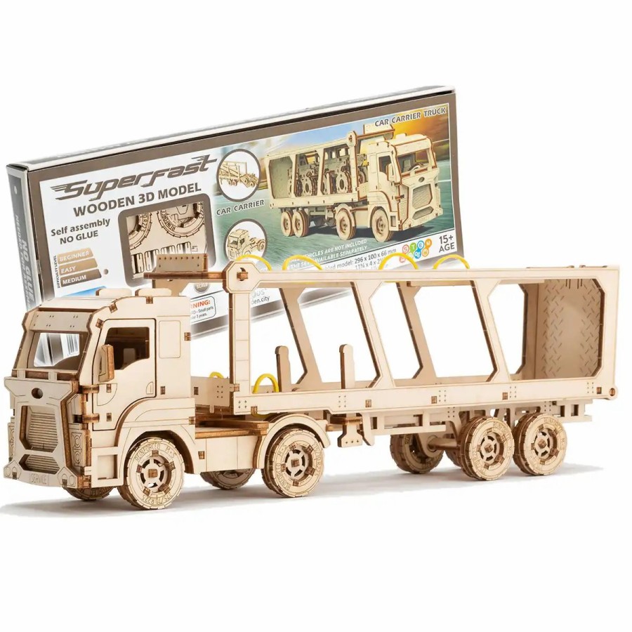 3D Wooden Puzzles Wooden City | 3D Wooden Car Puzzle – Car Carrier Track