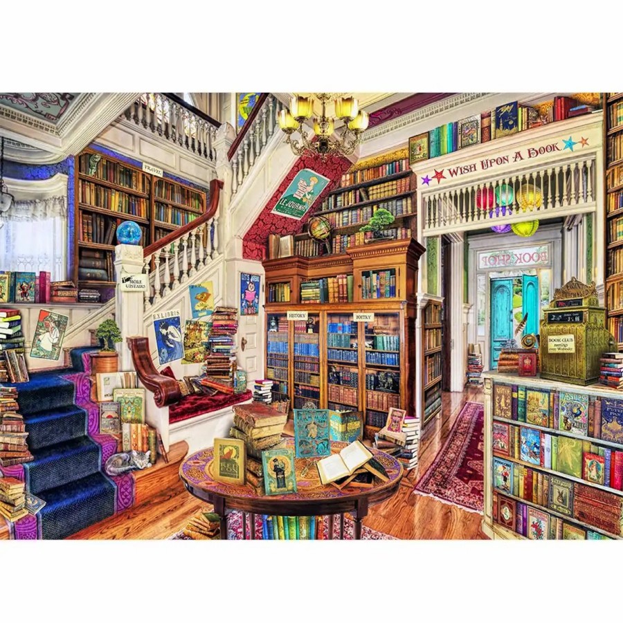 Wooden Jigsaw Puzzles Wooden City | Wish Upon A Bookshop 1000 Wooden Puzzle