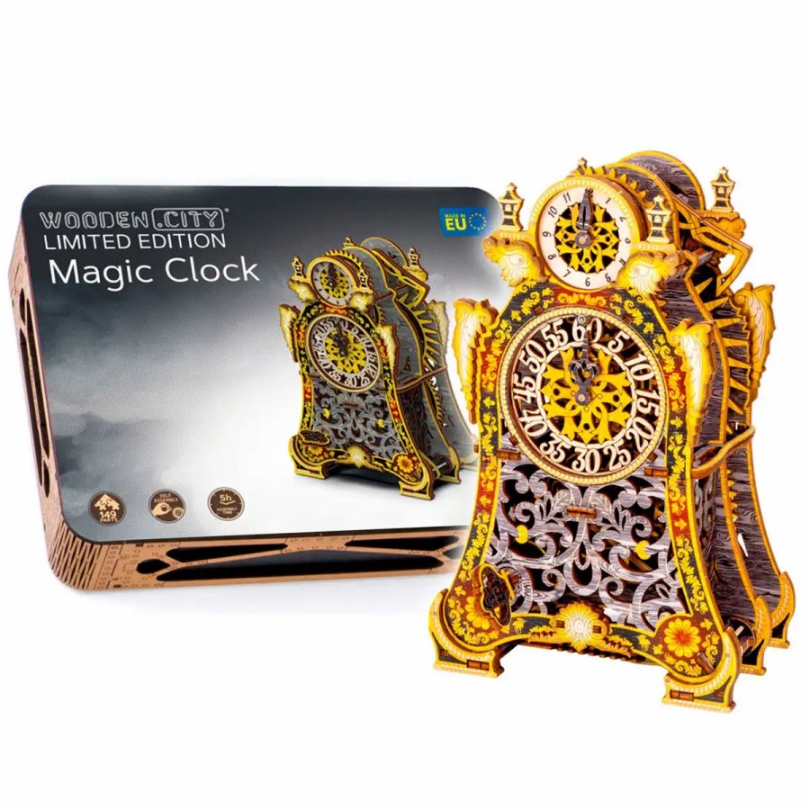 3D Wooden Puzzles Wooden City | Magic Clock Limited Edition Wooden Puzzle 3D