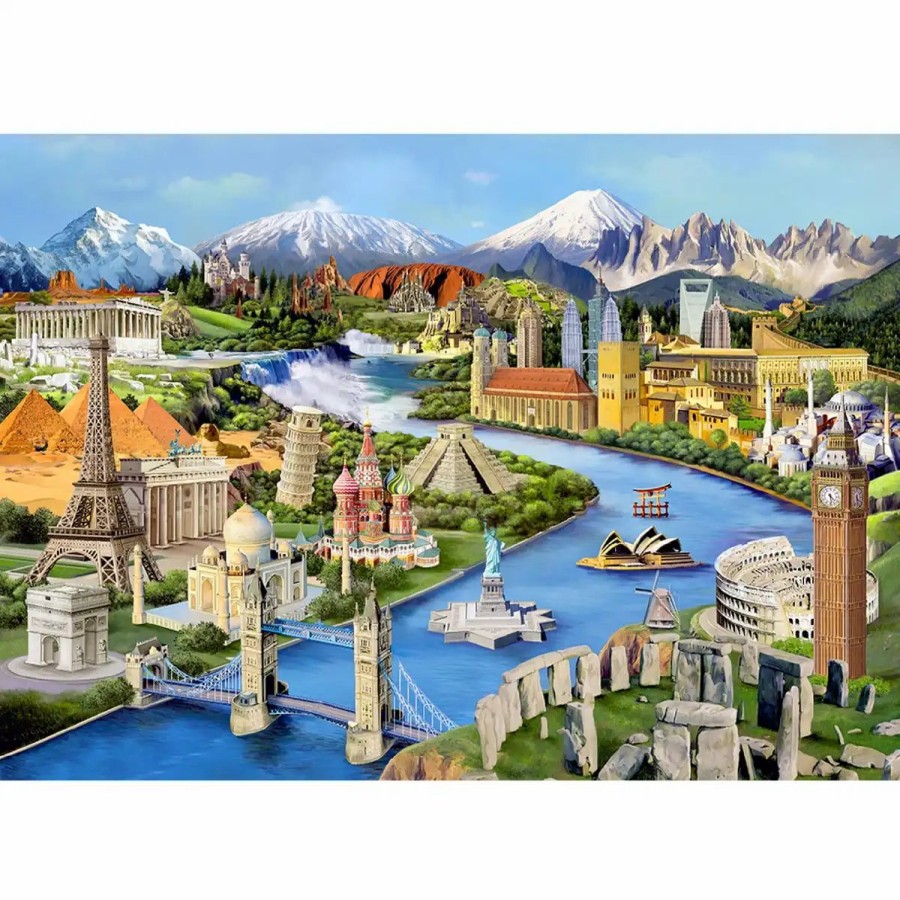 Wooden Jigsaw Puzzles Wooden City | World Landmarks 500 Wooden Puzzle