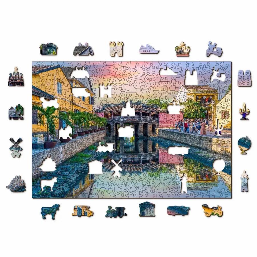 Wooden Jigsaw Puzzles Wooden City | Japanese Bridge, Hoi An City, Vietnam 500 Wooden Puzzle