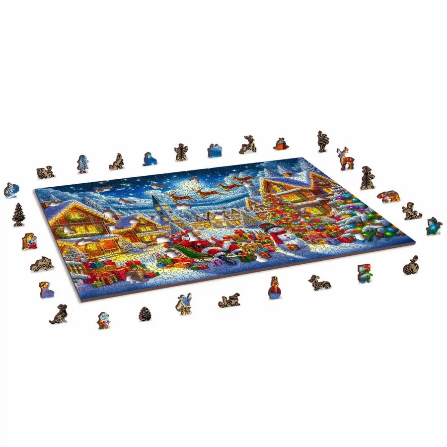 Wooden Jigsaw Puzzles Wooden City | Santa'S Joyful Journey 1000 Wooden Puzzle