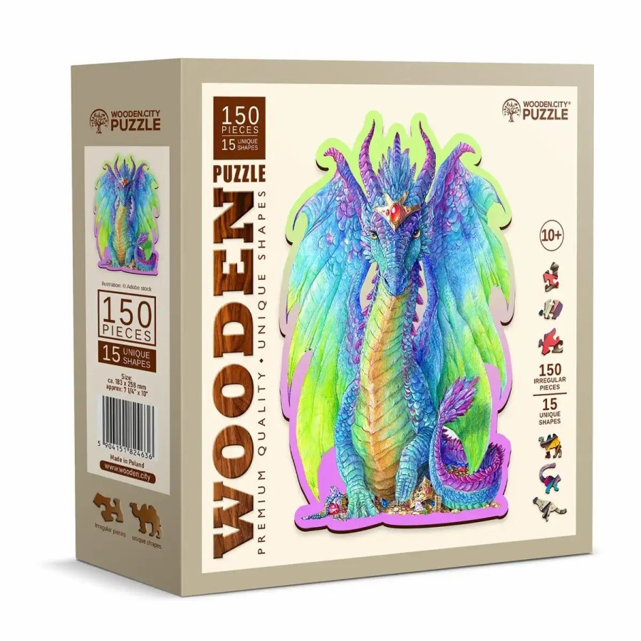 Wooden Jigsaw Puzzles Wooden City | Magnificent Dragon 150 Wooden Puzzle