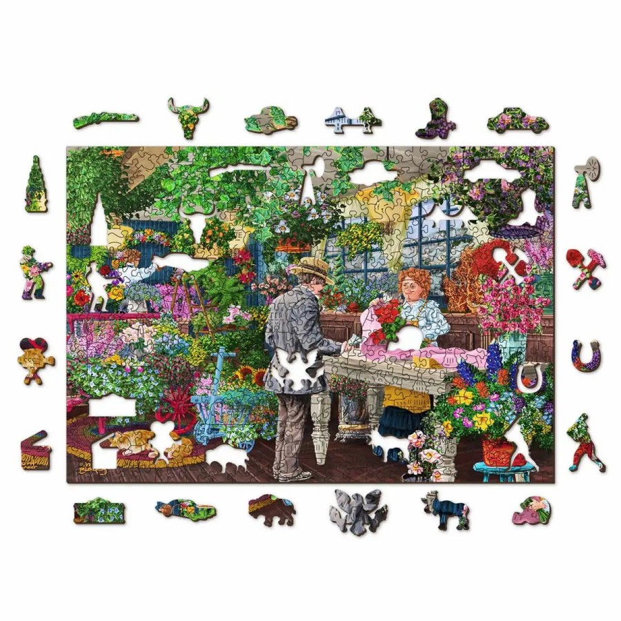 Wooden Jigsaw Puzzles Wooden City | The Florist'S 500 Wooden Puzzle