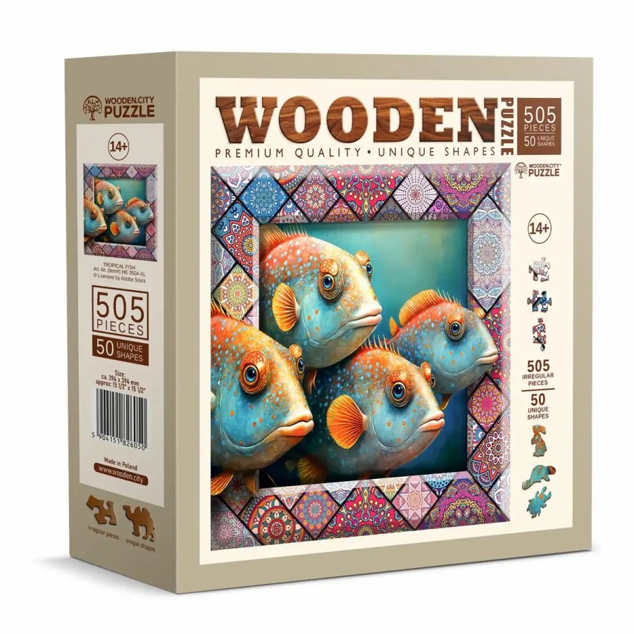 Wooden Jigsaw Puzzles Wooden City | Tropical Fish 500 Wooden Puzzle