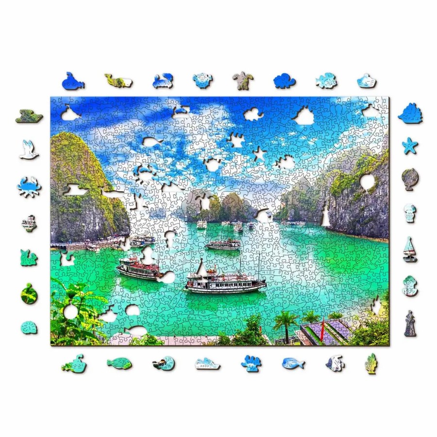 Wooden Jigsaw Puzzles Wooden City | Halong Bay, Vietnam 1000 Wooden Puzzle