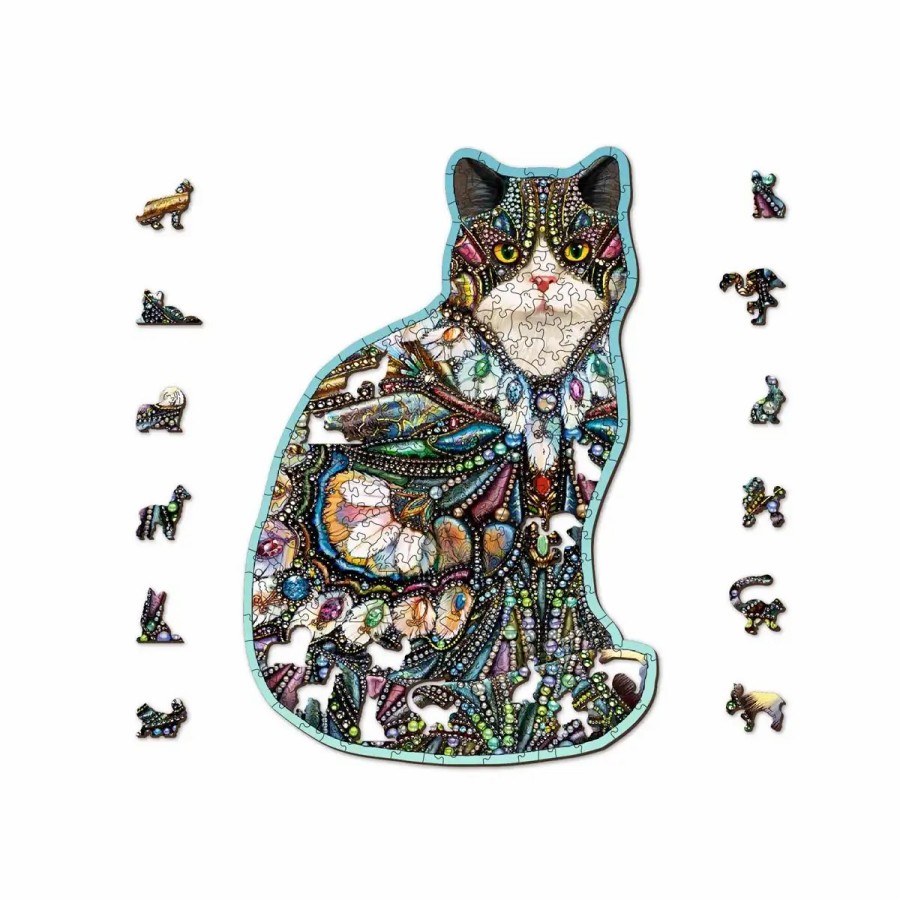 Wooden Jigsaw Puzzles Wooden City | The Jeweled Cat 250 Wooden Puzzle