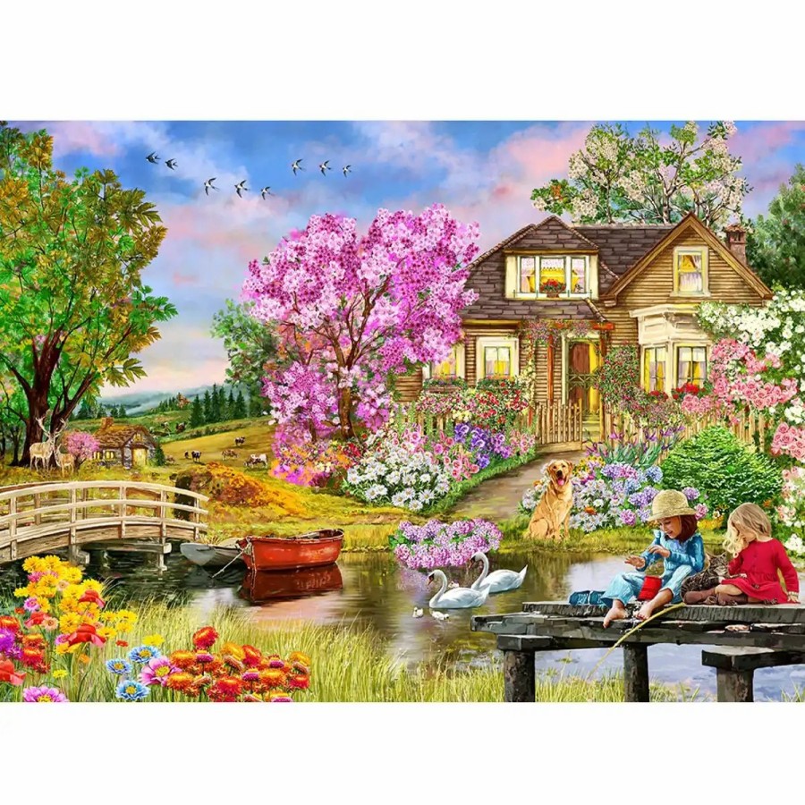 Wooden Jigsaw Puzzles Wooden City | Spring Cottage 1000 Wooden Puzzle