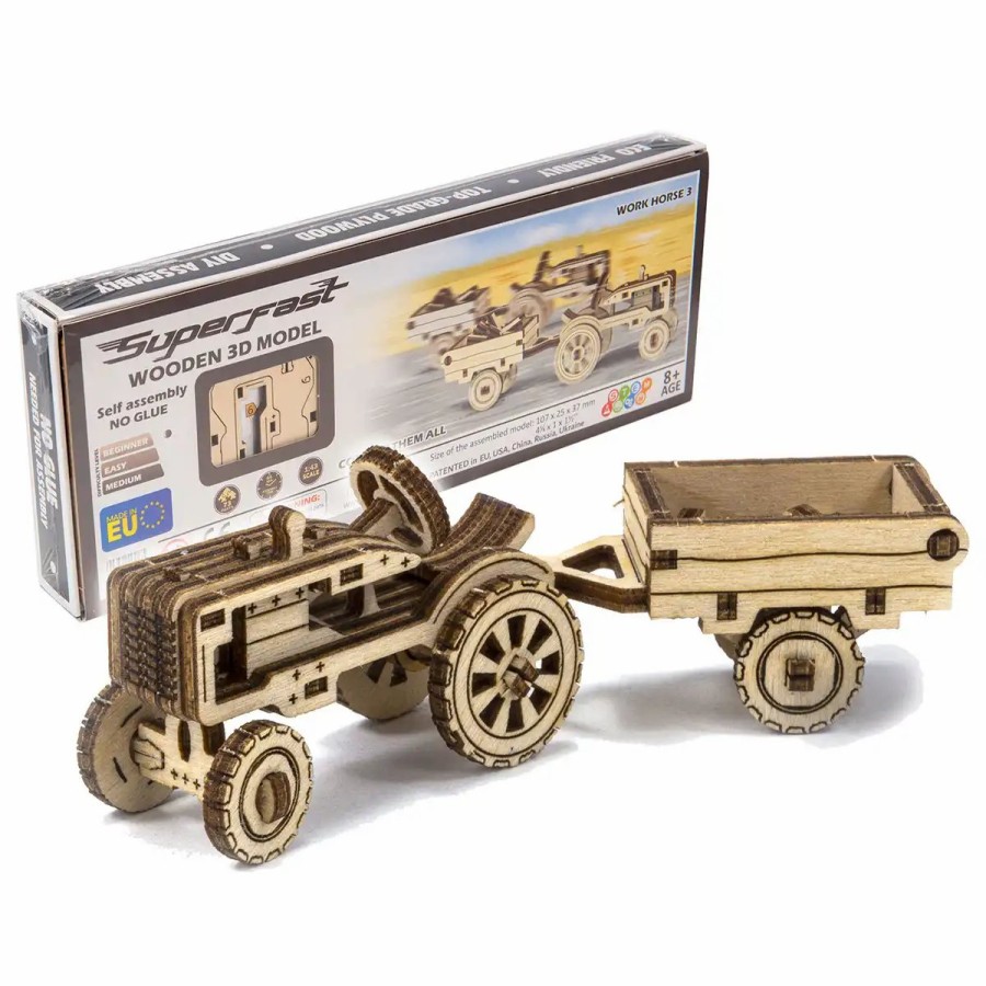 3D Wooden Puzzles Wooden City | 3D Wooden Tractor Puzzle – Work Horse 3