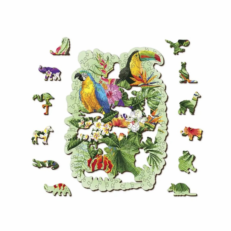 Wooden Jigsaw Puzzles Wooden City | Tropical Birds 160 Wooden Puzzle