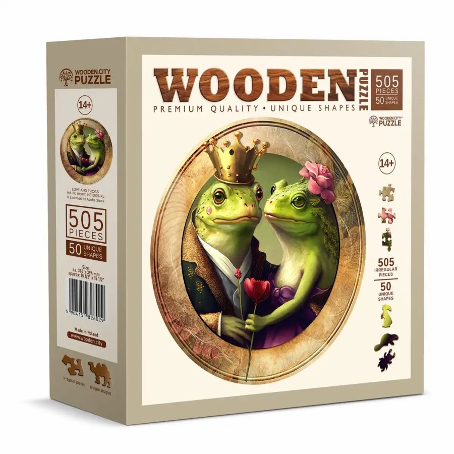 Wooden Jigsaw Puzzles Wooden City | Love And Frogs 500 Wooden Puzzle