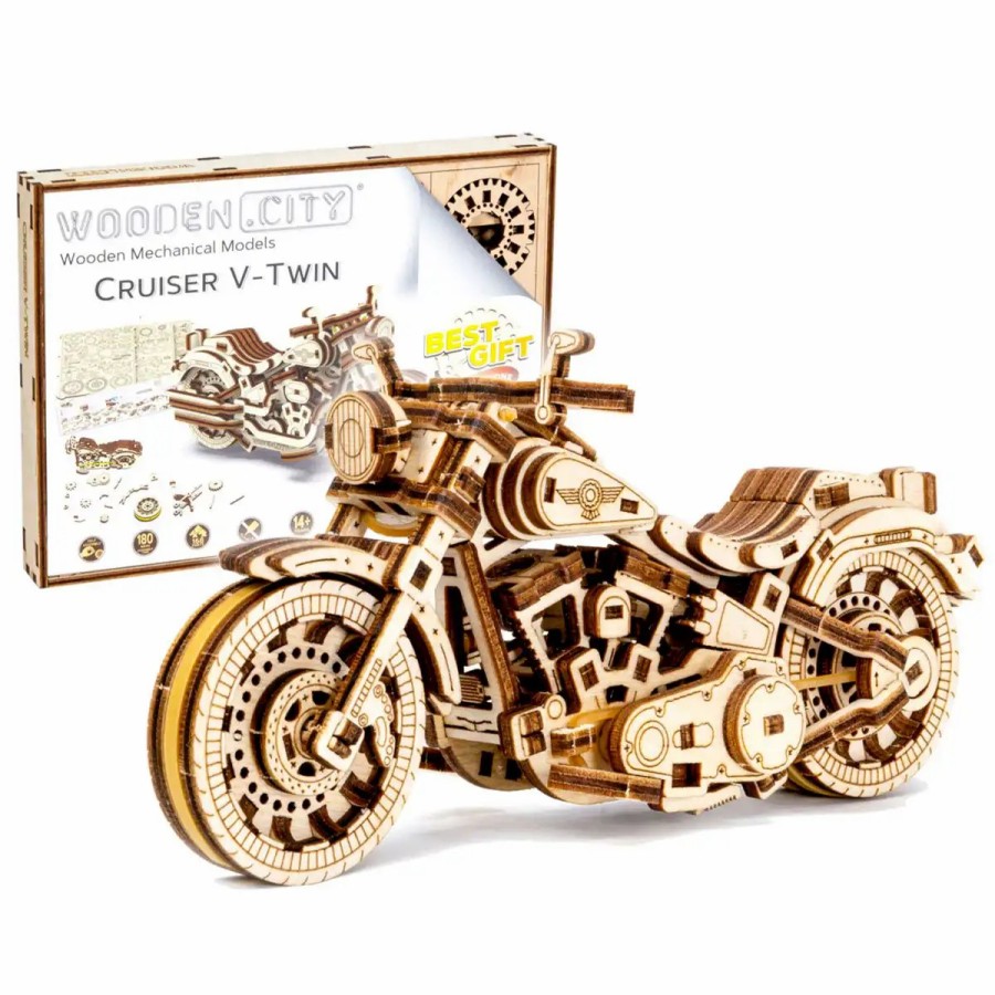 3D Wooden Puzzles Wooden City | 3D Wooden Motorbike Puzzle – Cruiser V-Twin