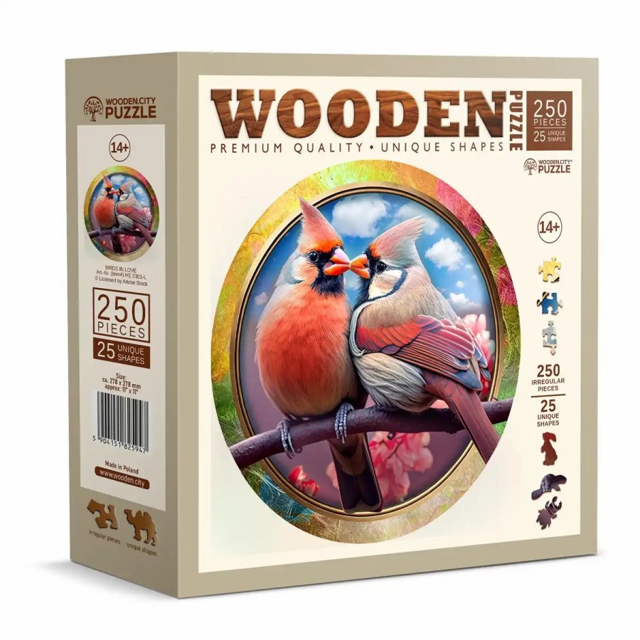 Wooden Jigsaw Puzzles Wooden City | Birds In Love 250 Wooden Puzzle