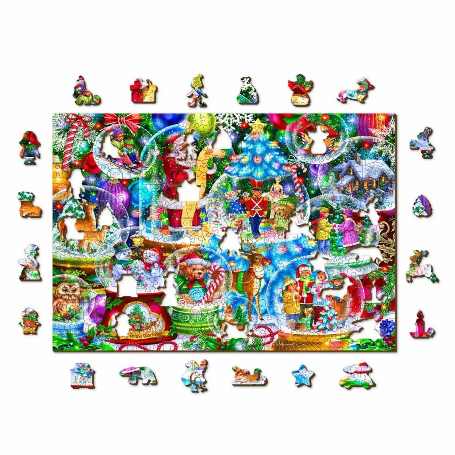 Wooden Jigsaw Puzzles Wooden City | Wooden Puzzle 500 Christmas Snowballs