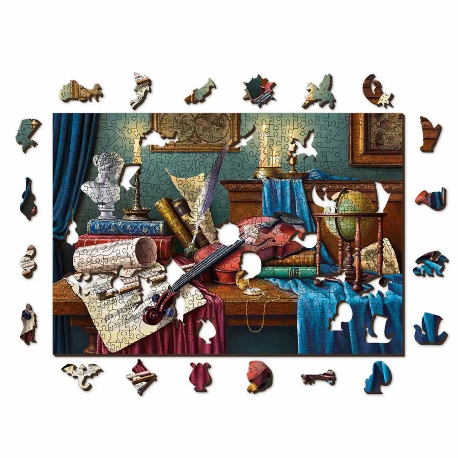 Wooden Jigsaw Puzzles Wooden City | Violin Music Desk 500 Wooden Puzzle