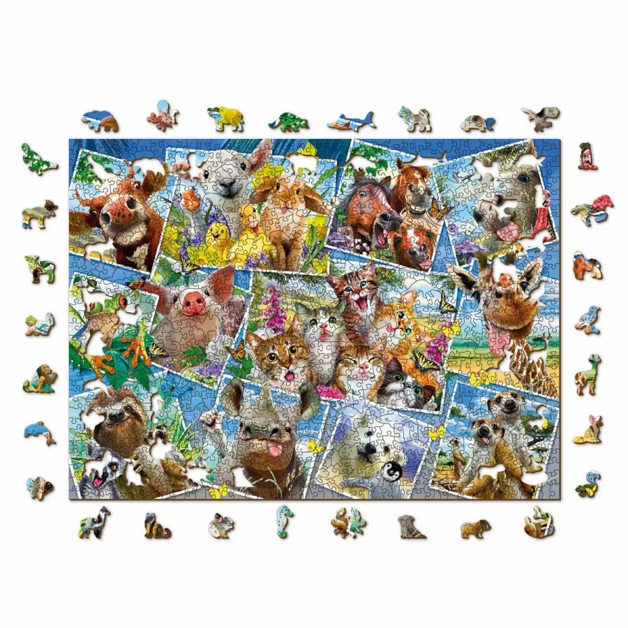 Wooden Jigsaw Puzzles Wooden City | Animal Postcards 1000 Wooden Puzzle