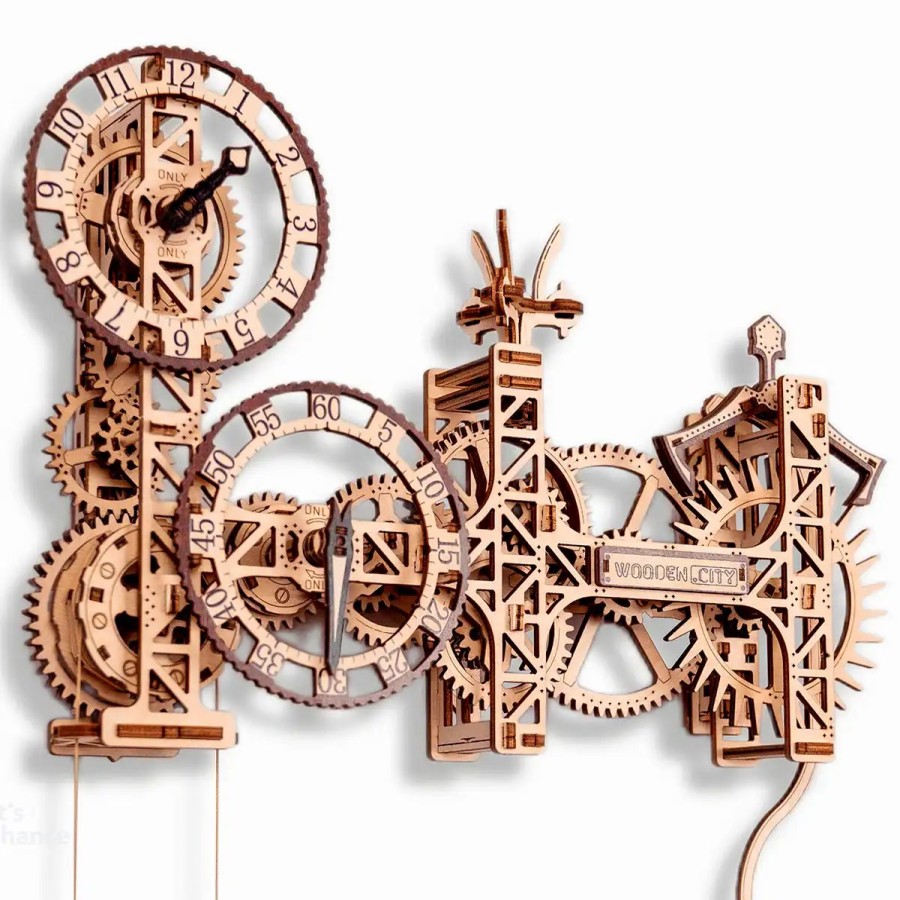 3D Wooden Puzzles Wooden City | 3D Wooden Clock Puzzle – Steampunk Wall Clock