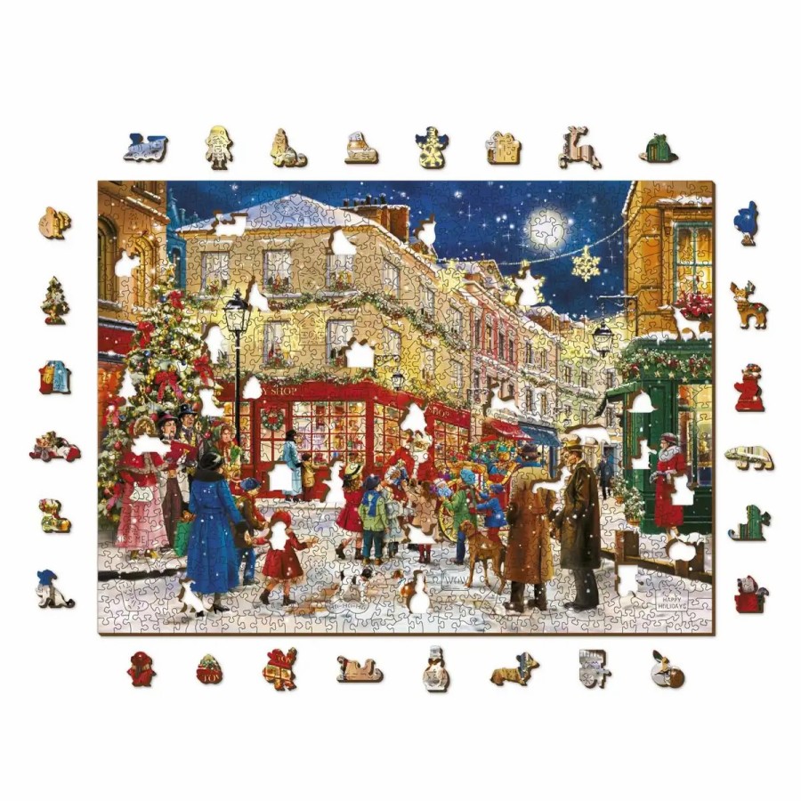 Wooden Jigsaw Puzzles Wooden City | Christmas Evening 1000 Wooden Puzzle