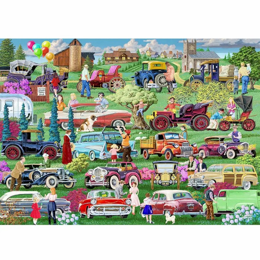 Wooden Jigsaw Puzzles Wooden City | Vintage Cars 1000 Wooden Puzzle