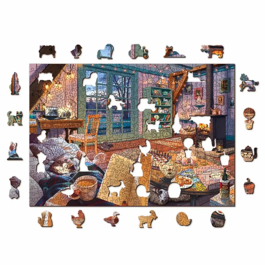 Wooden Jigsaw Puzzles Wooden City | Cosy Cabin 500 Wooden Puzzle