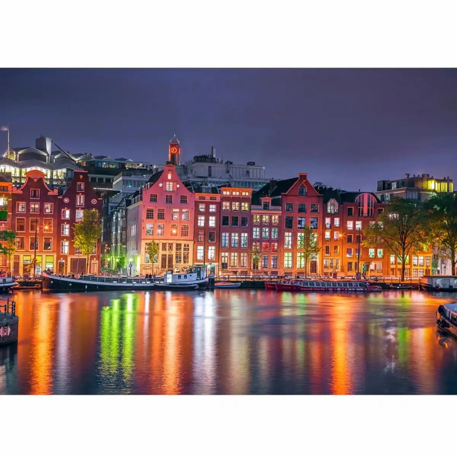 Wooden Jigsaw Puzzles Wooden City | Amsterdam By Night 500 Wooden Puzzle