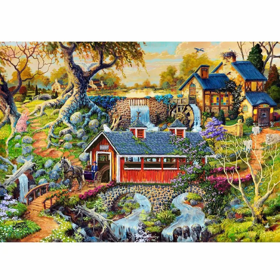 Wooden Jigsaw Puzzles Wooden City | Countryside Bridges 4000 Wooden Puzzle