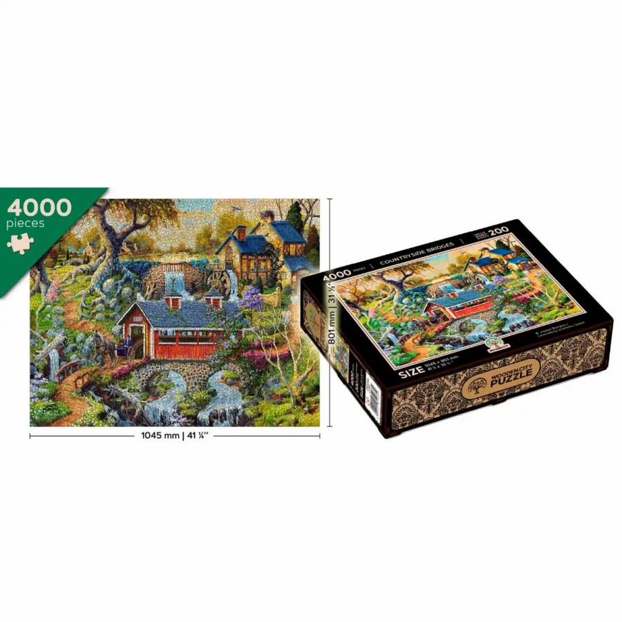 Wooden Jigsaw Puzzles Wooden City | Countryside Bridges 4000 Wooden Puzzle