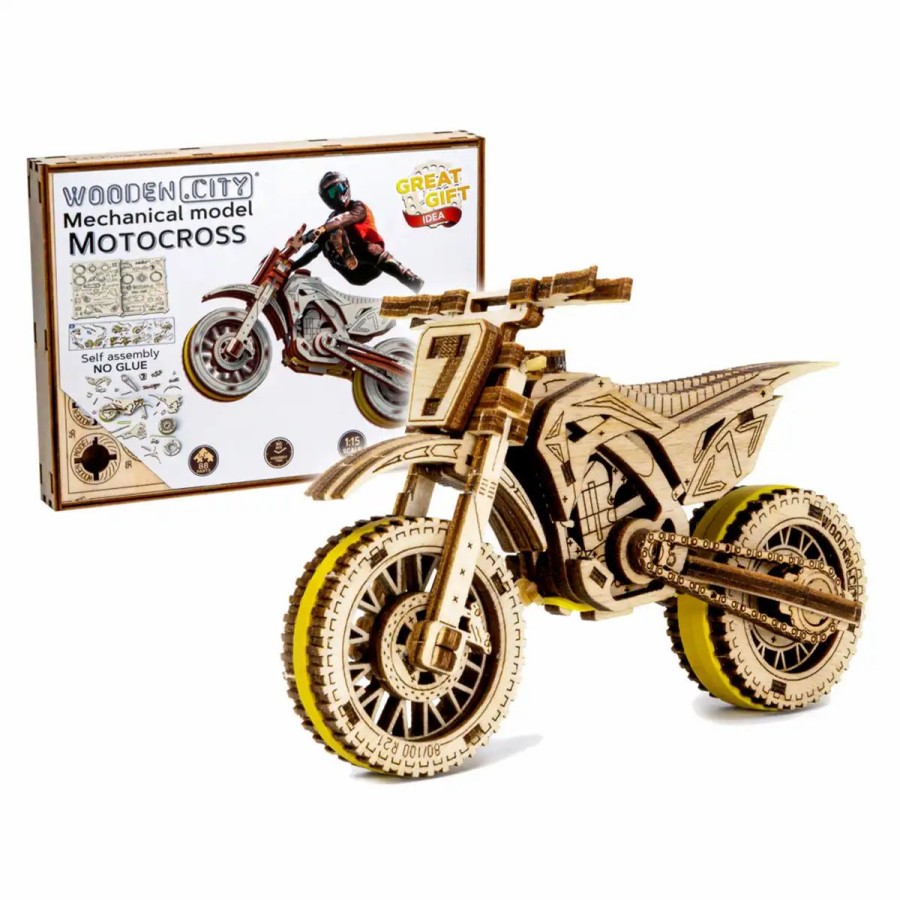 3D Wooden Puzzles Wooden City | 3D Wooden Motorbike Puzzle – Motocross