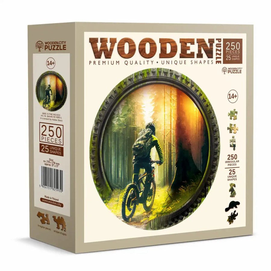 Wooden Jigsaw Puzzles Wooden City | Bike In The Woods 250 Wooden Puzzle