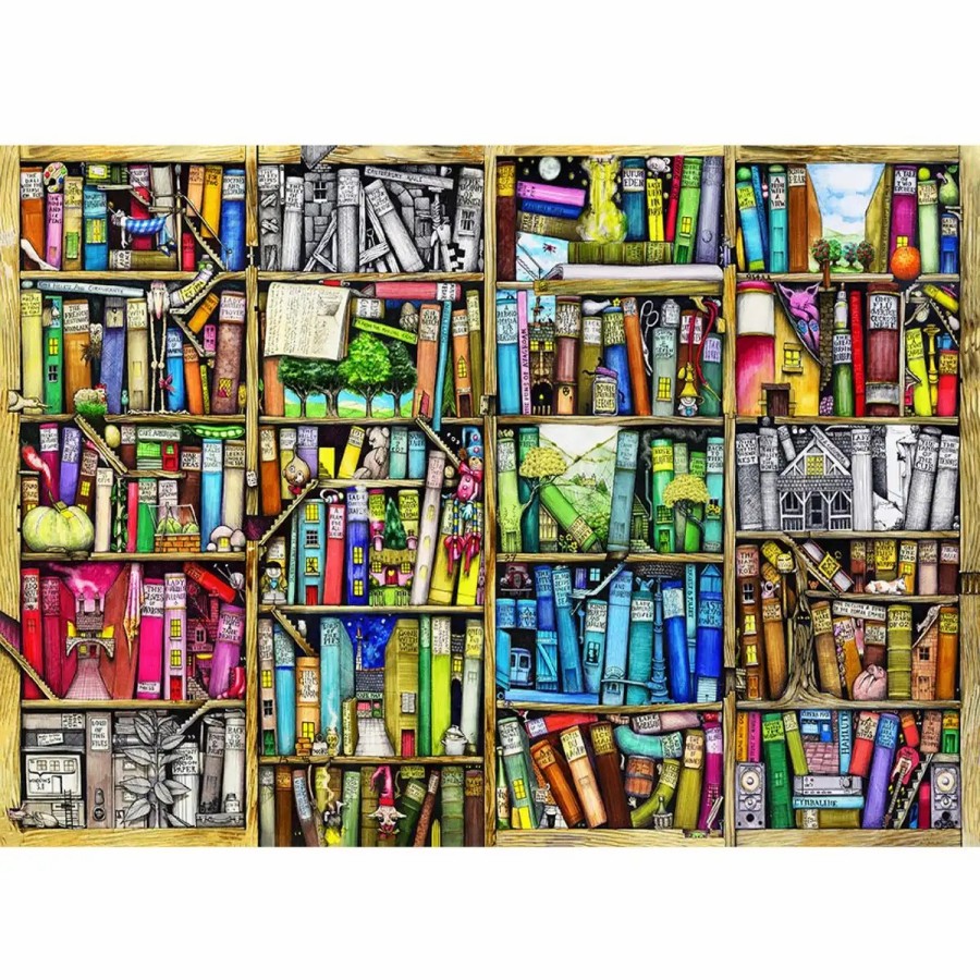 Wooden Jigsaw Puzzles Wooden City | Bookshelf 1000 Wooden Puzzle