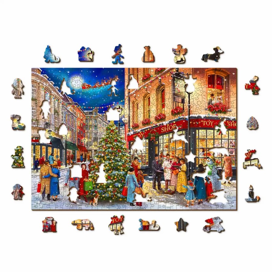 Wooden Jigsaw Puzzles Wooden City | Christmas Street 500 Wooden Puzzle