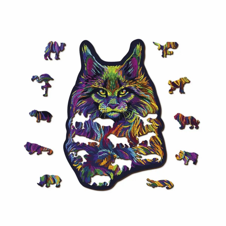 Wooden Jigsaw Puzzles Wooden City | Rainbow Wild Cat 140 Wooden Puzzle