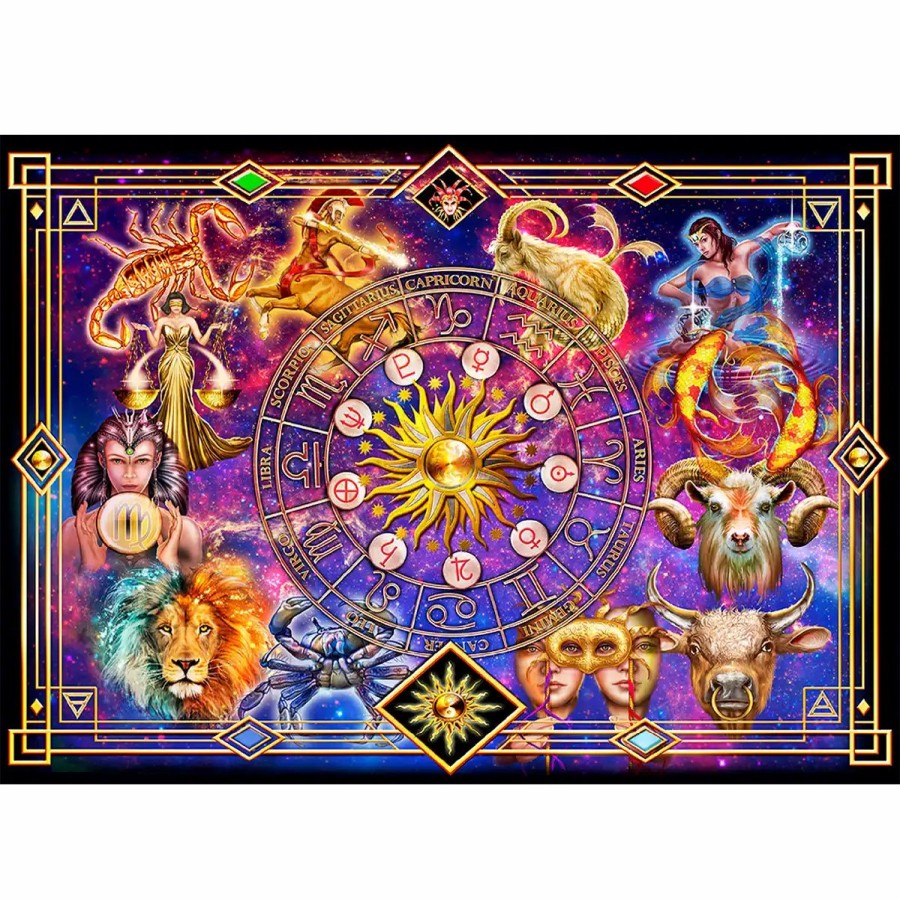 Wooden Jigsaw Puzzles Wooden City | Zodiac Montage 500 Wooden Puzzle