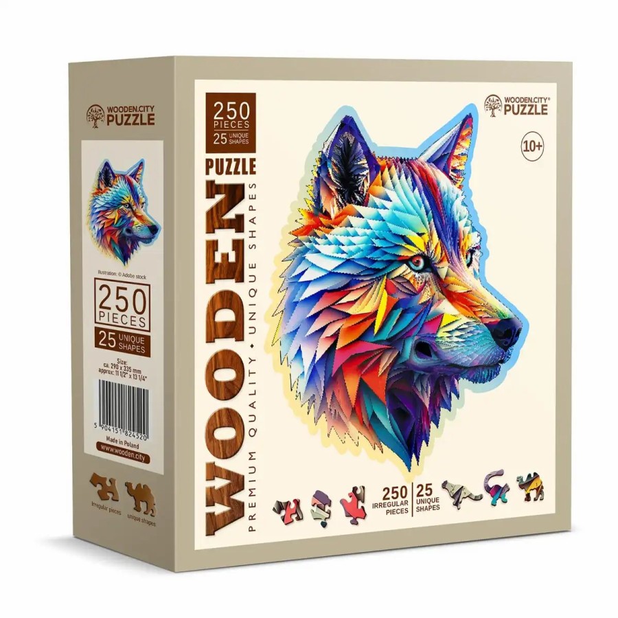 Wooden Jigsaw Puzzles Wooden City | Classy Wolf 250 Wooden Puzzle