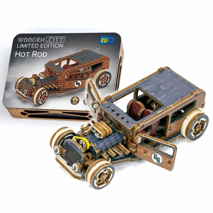 3D Wooden Puzzles Wooden City | 3D Wooden Car Puzzle – Hot Rod Limited Edition