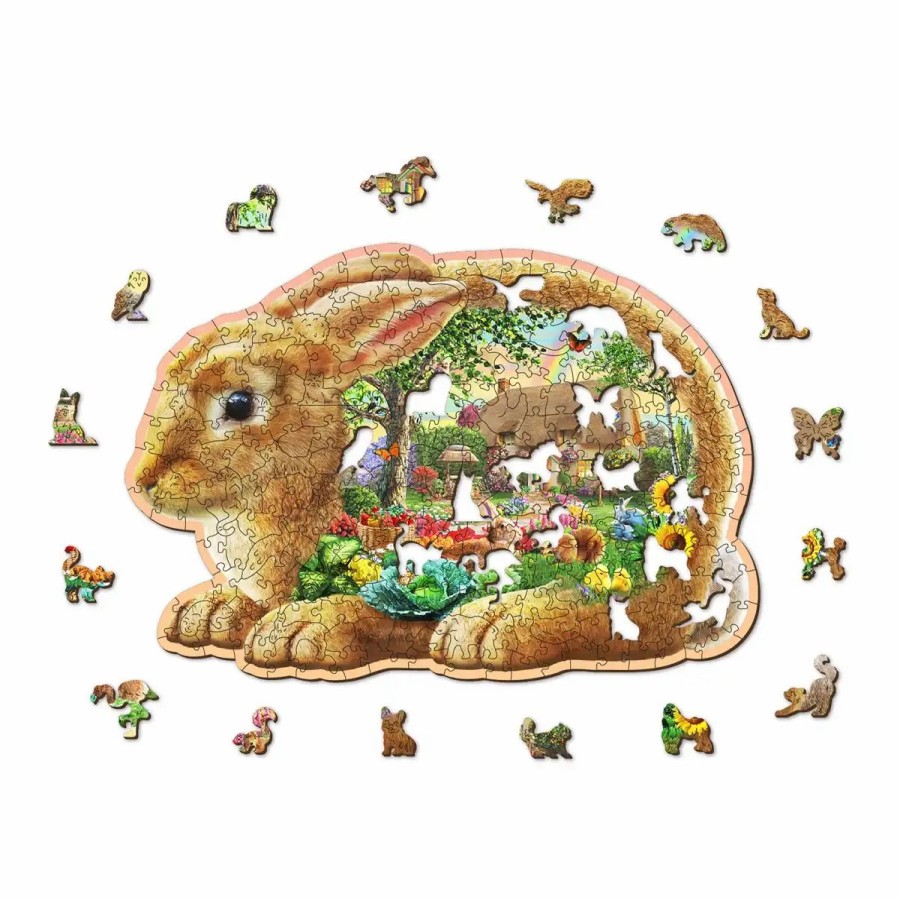 Wooden Jigsaw Puzzles Wooden City | Garden Bunny 250 Wooden Puzzle