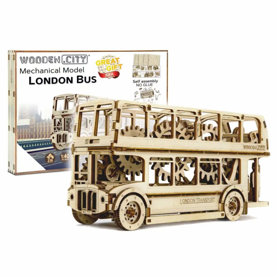 3D Wooden Puzzles Wooden City | 3D Wooden Bus Puzzle – London Bus