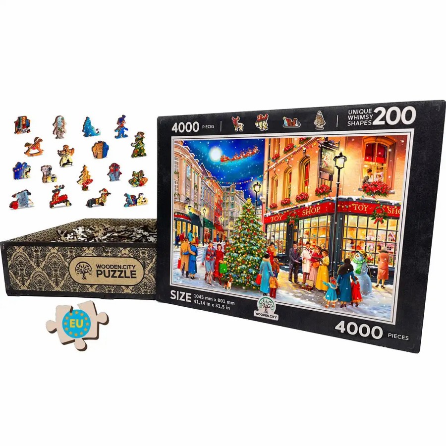 Wooden Jigsaw Puzzles Wooden City | Christmas Street 4000 Wooden Puzzle