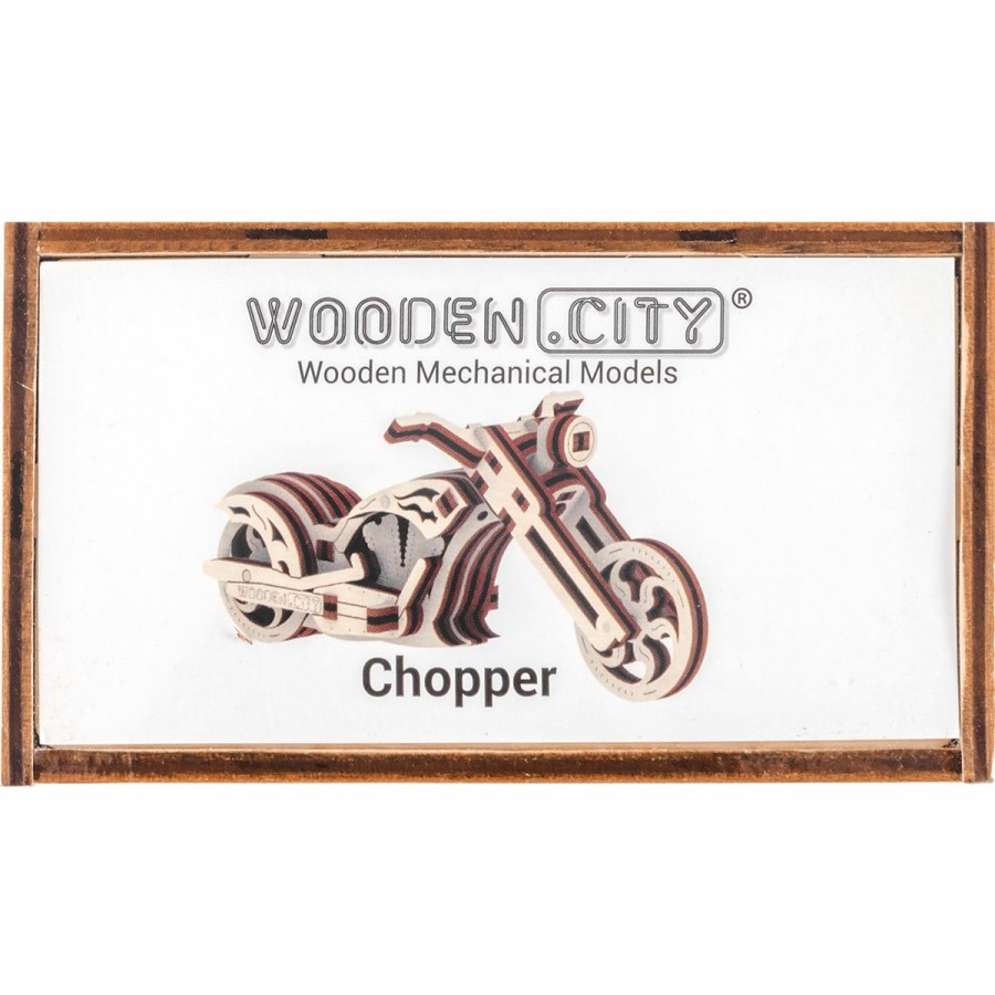 3D Wooden Puzzles Wooden City | 3D Wooden Motorbike Puzzle – Chopper Widget