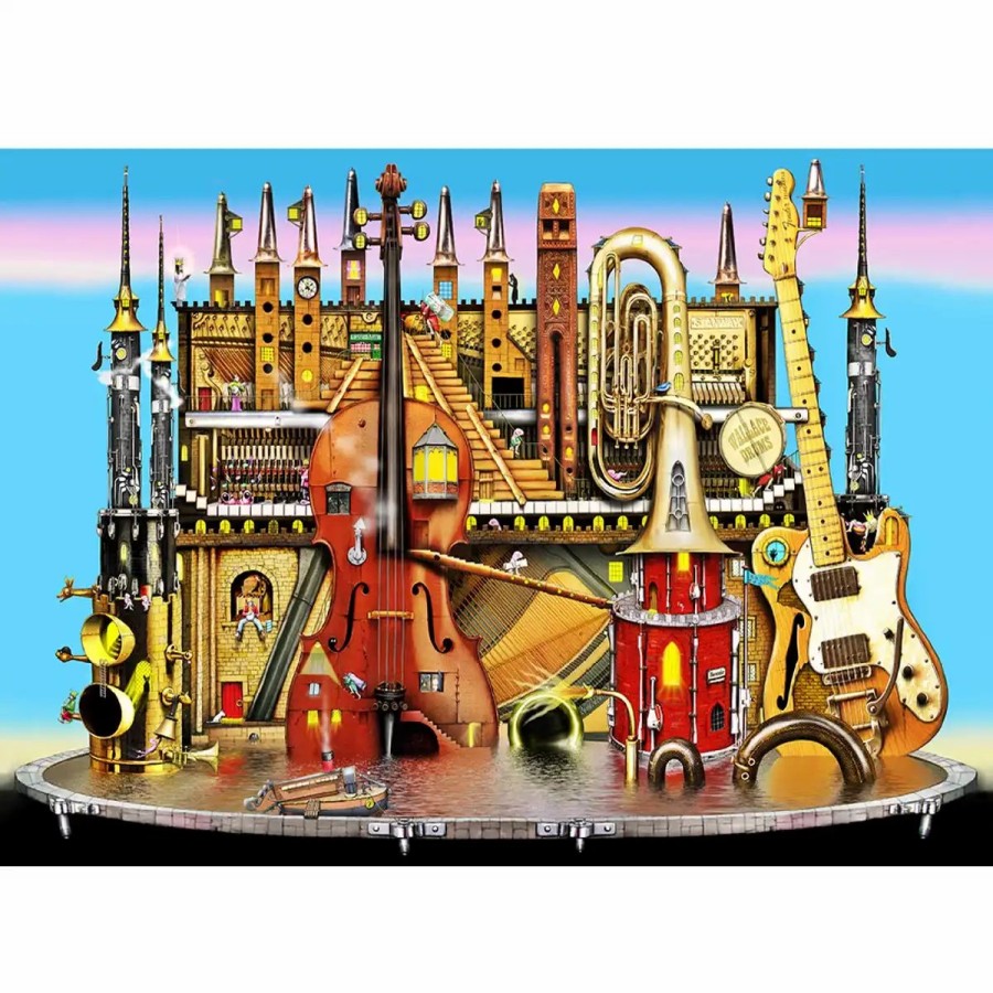 Wooden Jigsaw Puzzles Wooden City | Music Castle 1000 Wooden Puzzle