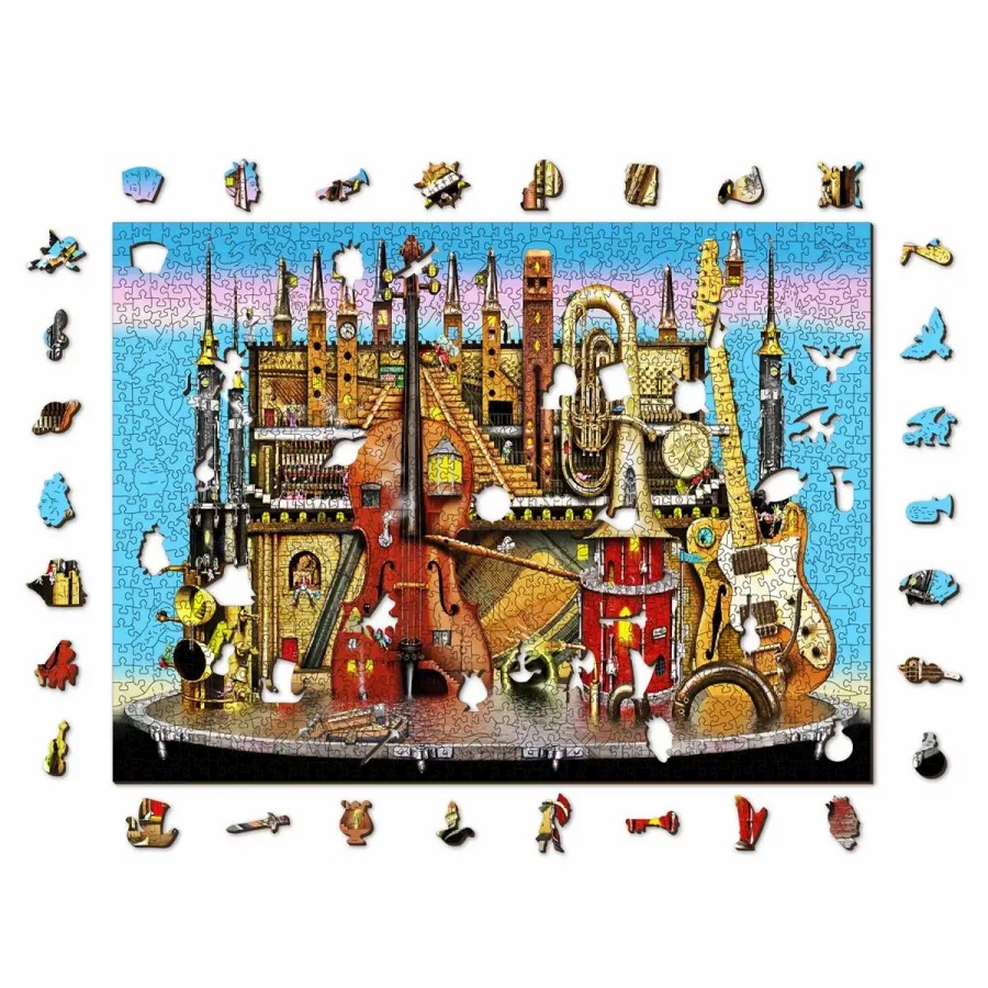 Wooden Jigsaw Puzzles Wooden City | Music Castle 1000 Wooden Puzzle