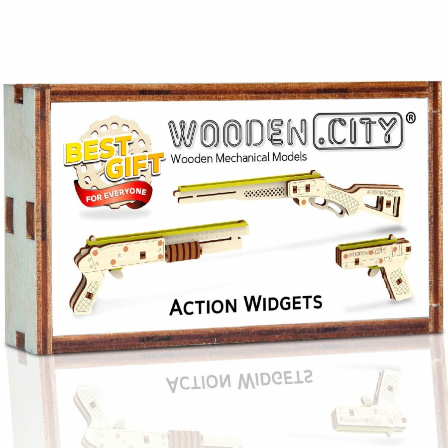 3D Wooden Puzzles Wooden City | 3D Wooden Gun Puzzle – Action Widgets