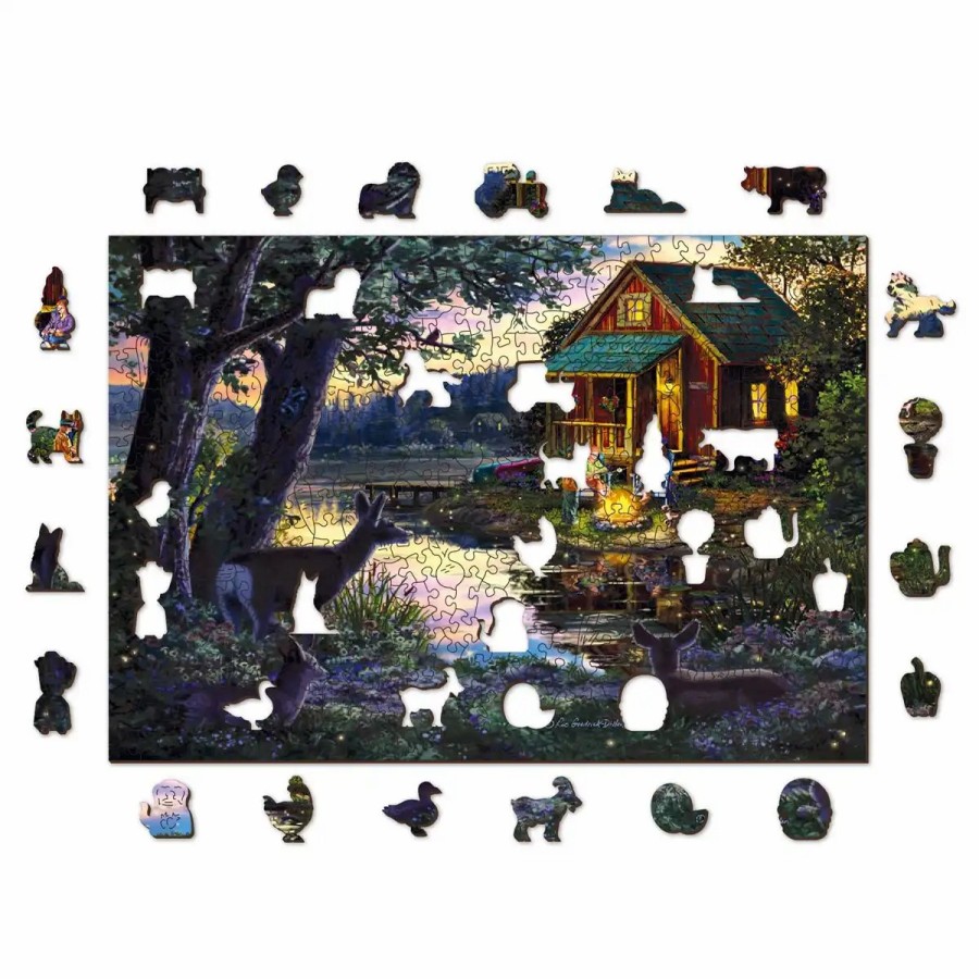 Wooden Jigsaw Puzzles Wooden City | Evening At The Lakehouse 500 Wooden Puzzle