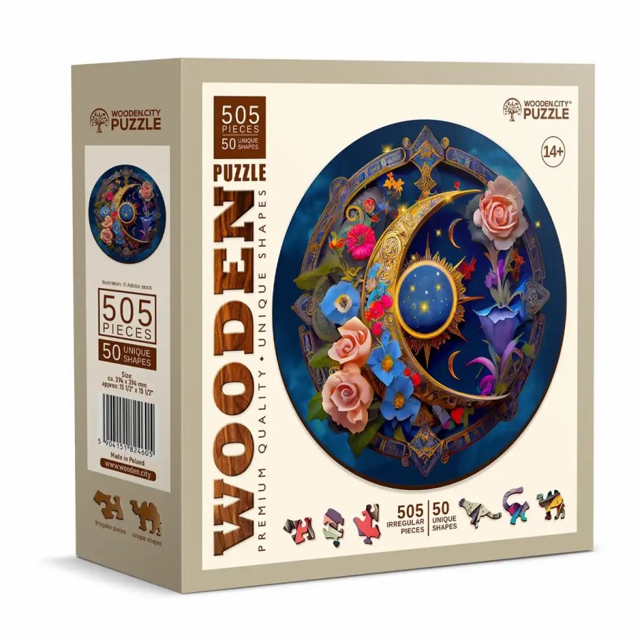 Wooden Jigsaw Puzzles Wooden City | Flower Moon 500 Wooden Puzzle