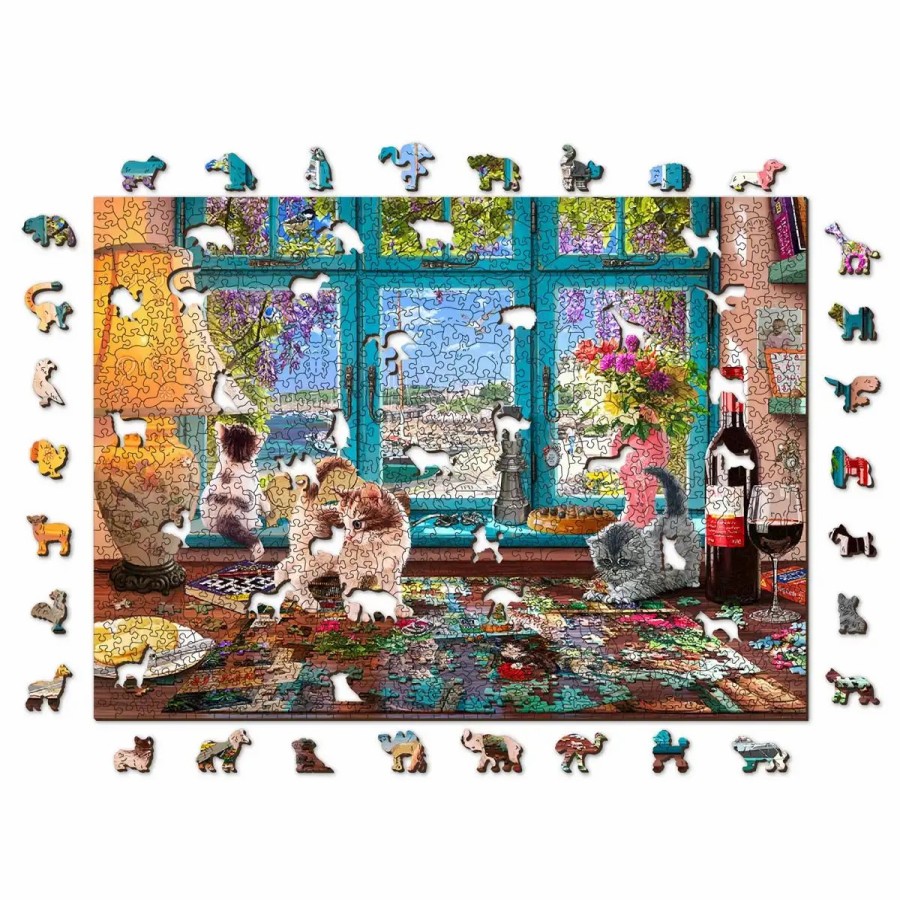 Wooden Jigsaw Puzzles Wooden City | Puzzler'S Desk 1000 Wooden Puzzle