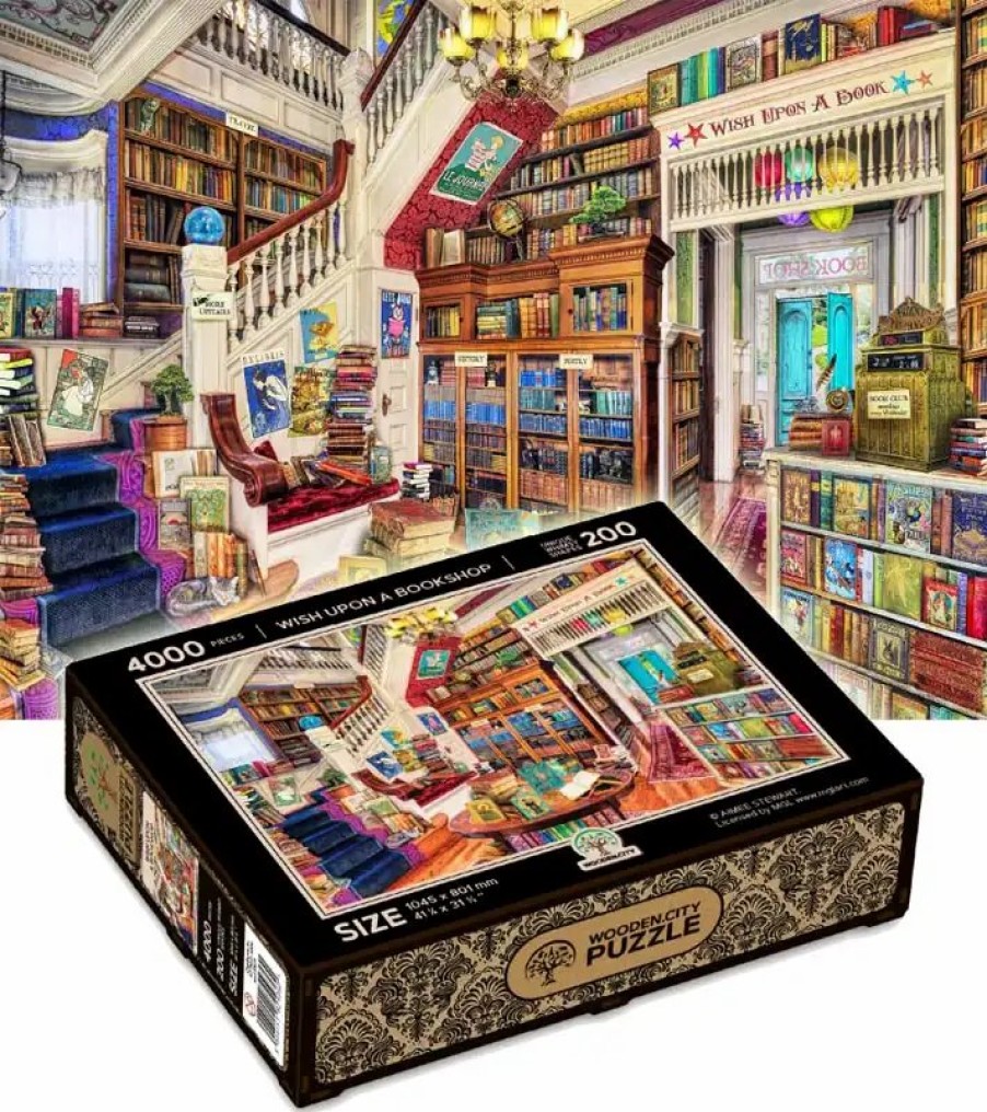 Wooden Jigsaw Puzzles Wooden City | Wish Upon A Book 4000 Wooden Puzzle